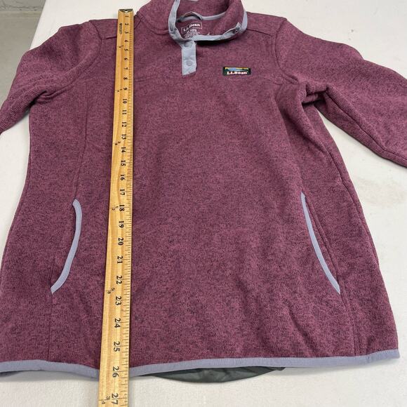 L.L. Bean Maroon Quarter Snap Pullover Sweater Misses Medium Reg - Picture 9 of 10